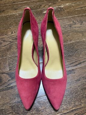 MICHAEL Michael Kors Red Suede Pointed-Toe Pumps